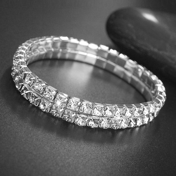 Elastic Ankle Bracelet 1,2,or 3 Rows rhinestone - Picture 6 of 8